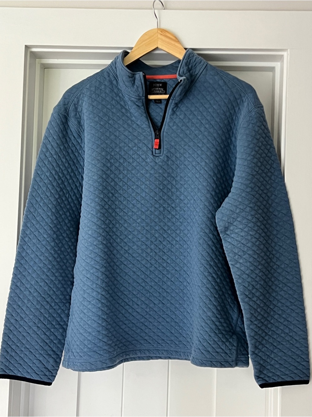 J. Crew Quilted Half-Zip Pullover Sweater - Blue